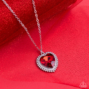 Sweethearts Stroll - Red Heart Pendant Necklace