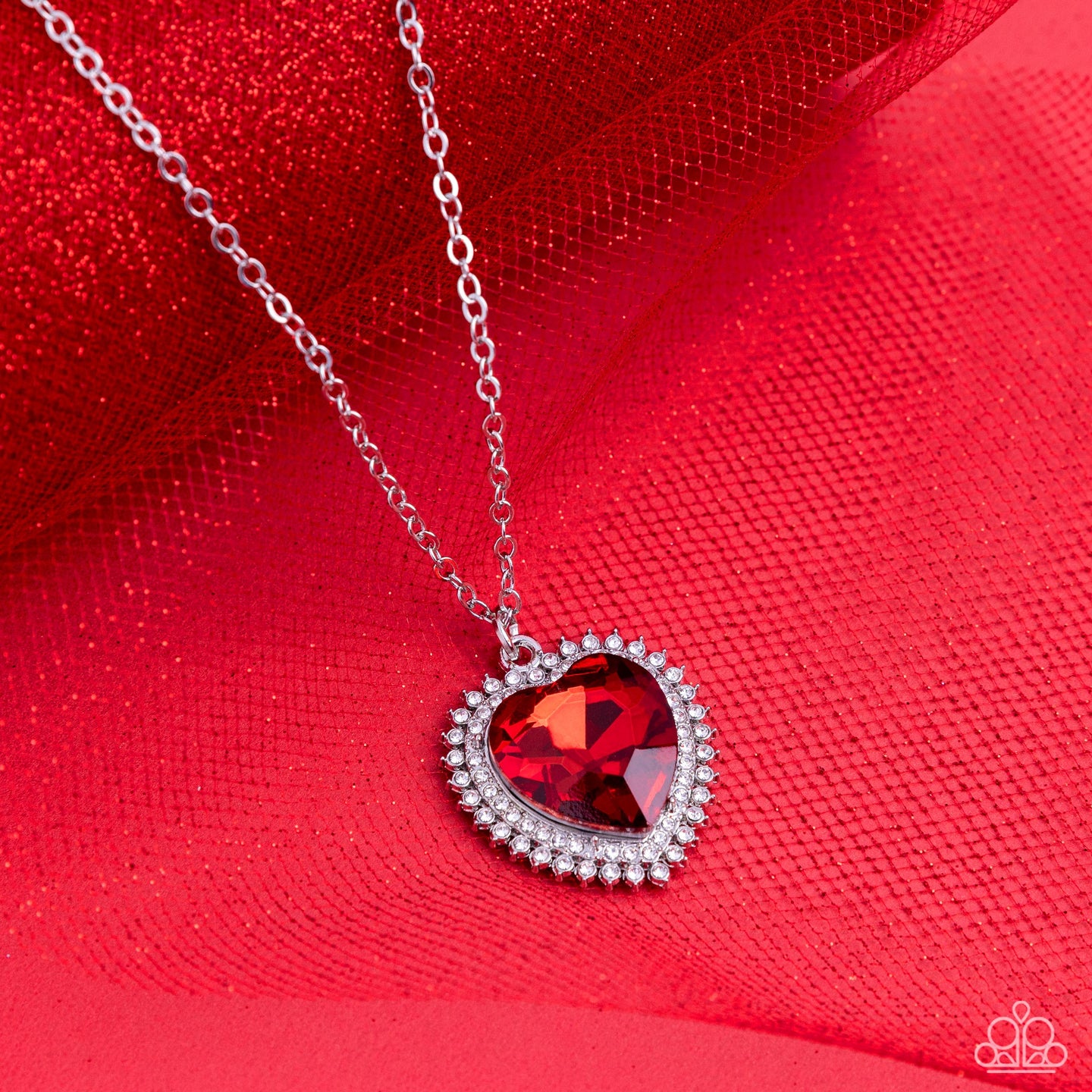 Sweethearts Stroll - Red Heart Pendant Necklace