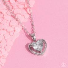 Load image into Gallery viewer, Effulgently Engaged - White Heart Pendant Necklace
