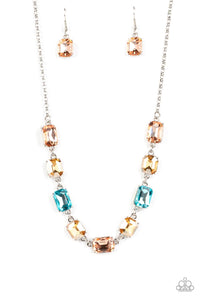 Emerald Envy - Multi Colored Rhinestone Necklace