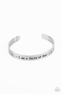 Divine Display - "I am a Child of God" Opal & Iridescent Pink Cuff Bracelet