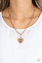 Load image into Gallery viewer, Perennial Proverbs - Gold Spirtual Heart Charm Necklace
