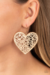 Fairest in the Land - Gold Filigree Heart Earrings