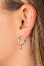 Load image into Gallery viewer, Modern Model - Silver Post-back Hoop Earrings
