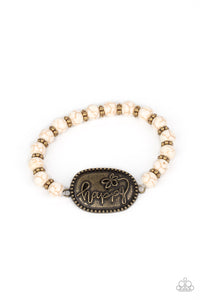 Lively Landscape - Brass Charm Stretch Bracelet