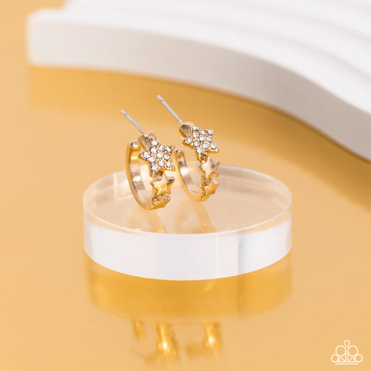 Starfish Showpiece - Gold Hoop Earrings