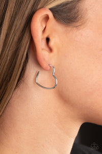 Burnished Beau - Silver Heart Post-back Earrings