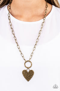 Brotherly Love - Brass Scripture Heart Charm Necklace