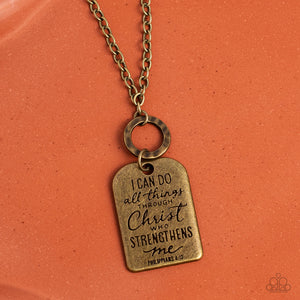 Persevering Philippians - Brass Inspirational Charm Necilace