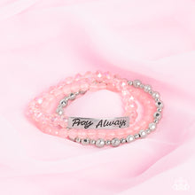 Load image into Gallery viewer, Pray Always - Pink Inspirational Stretch Bracelet
