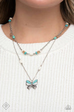 Load image into Gallery viewer, Free-Spirited Flutter - Blue Stone Butterfly Necklace
