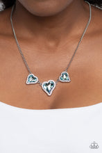 Load image into Gallery viewer, State of the HEART - Light Blue Rhinestone Triple-Heart Necklace
