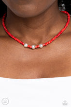 Load image into Gallery viewer, I Can SEED Clearly Now - Red See Bead, Accented with White Pearl Style Beads
