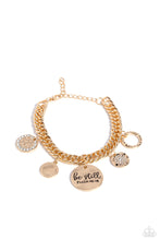 Load image into Gallery viewer, GLITTER and Grace - Gold Scripture Charm Bracelet
