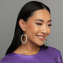 Load image into Gallery viewer, The PEARL Next Door - White Peal Bead Hoop Earrings
