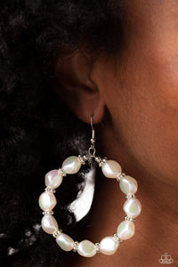 The PEARL Next Door - White Peal Bead Hoop Earrings