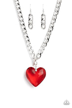 Load image into Gallery viewer, GLASSY-Hero - Oversized Red Hear Gem Necklace
