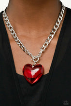 Load image into Gallery viewer, GLASSY-Hero - Oversized Red Hear Gem Necklace
