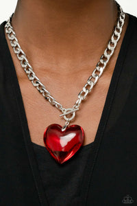 GLASSY-Hero - Oversized Red Hear Gem Necklace