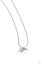 Load image into Gallery viewer, Courting Cupid - Arrow Through The Heart Pink Rhinestone Necklace
