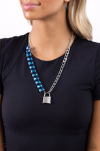 Load image into Gallery viewer, LOCK and Roll - Blue Lock Charm Necklace
