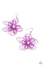 Load image into Gallery viewer, PEARL Crush - Purple Beaded Flower Earrings
