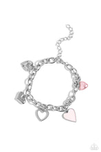 Load image into Gallery viewer, Diverse Dalliance - Pink Heart Charm Bracelet
