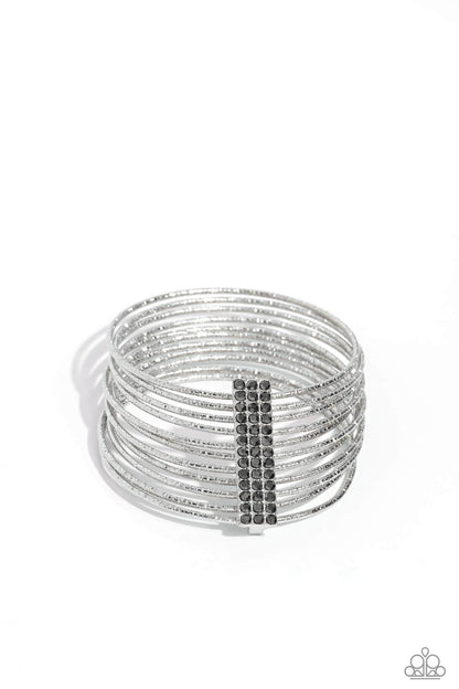 Shimmery Silhouette - Silver Bangle Set