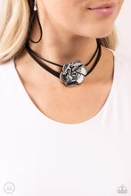 Load image into Gallery viewer, Textured Tapestry - Black Choker Necklace
