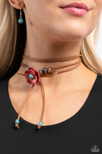 Load image into Gallery viewer, Wanderlust Wrap - Boho Style Burnt Sienna Floral Wrap Necklace
