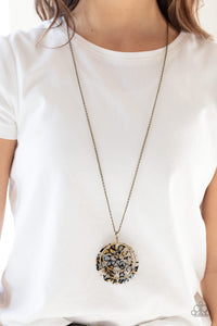 Metro Mosaic Brass Necklace