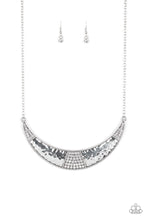 Load image into Gallery viewer, Stardust White Necklace - Silver Half-moon Bib Necklace
