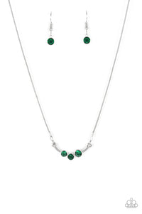 Sparkling Stargazer - Green Glittery Rhinestone Necklace