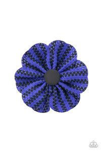 Electric Garden Blue Fabric Flower Hair Clip