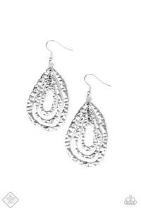 Metallic Meltdown Silver Earring