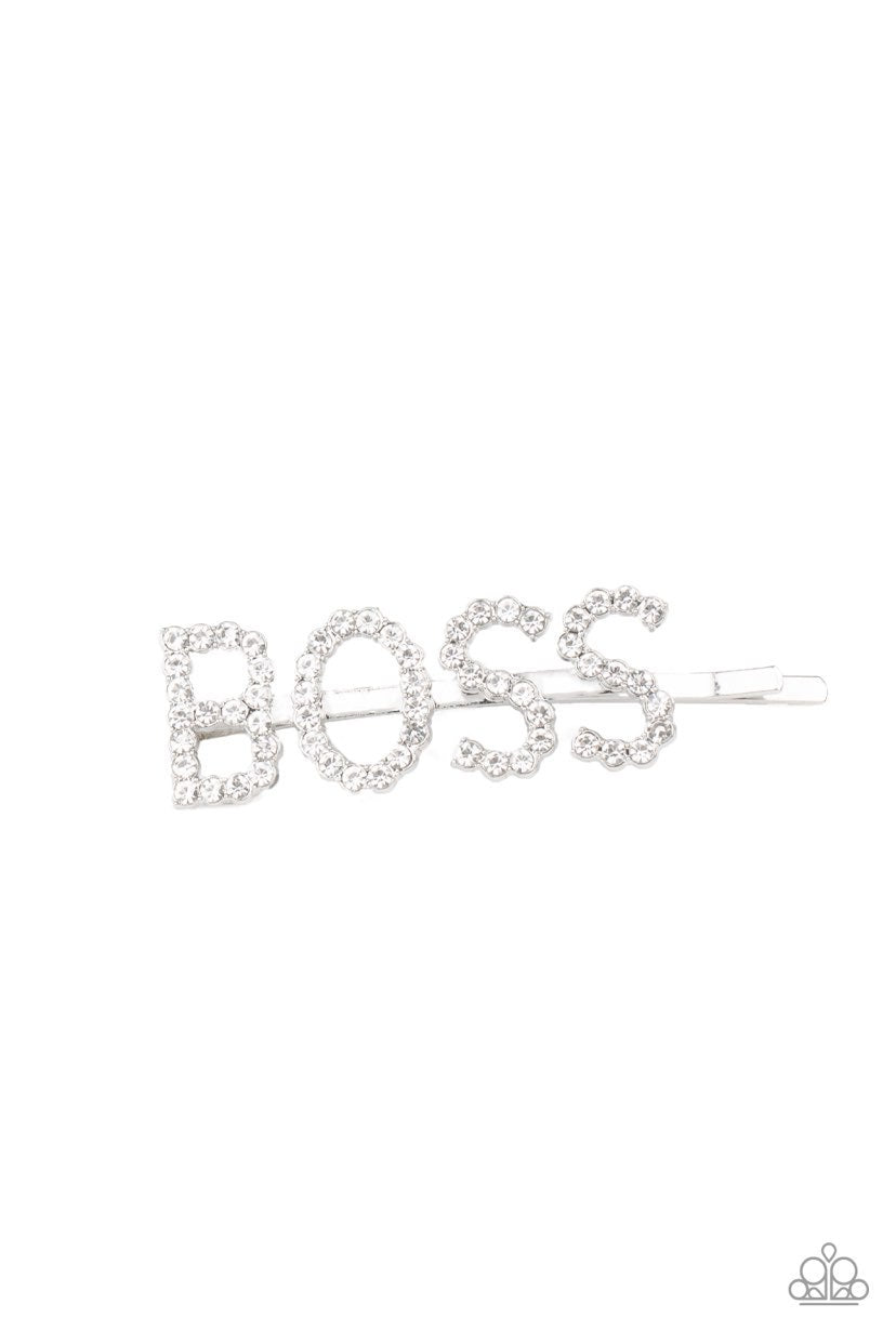 Yas Boss! White Bobby Pin